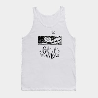 Birds Winter Scene Vintage Print Tank Top